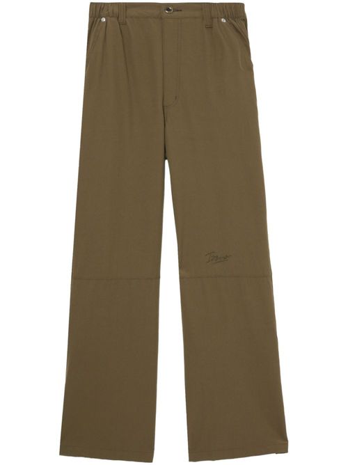 Logo-embroidered trousers - Green
