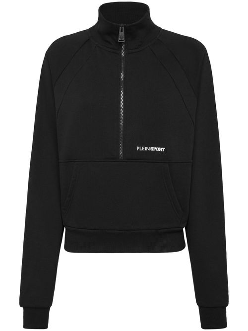 Logo-print half-zip sweatshirt - Black