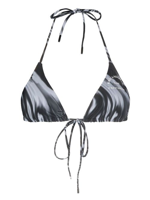 21 Rue St-Guillaume printed bikini top - Black