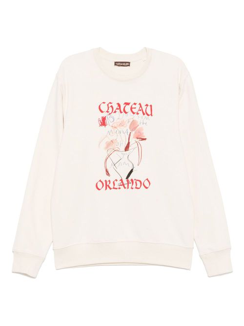 CHATEAU ORLANDO graphic-print sweatshirt - Neutrals