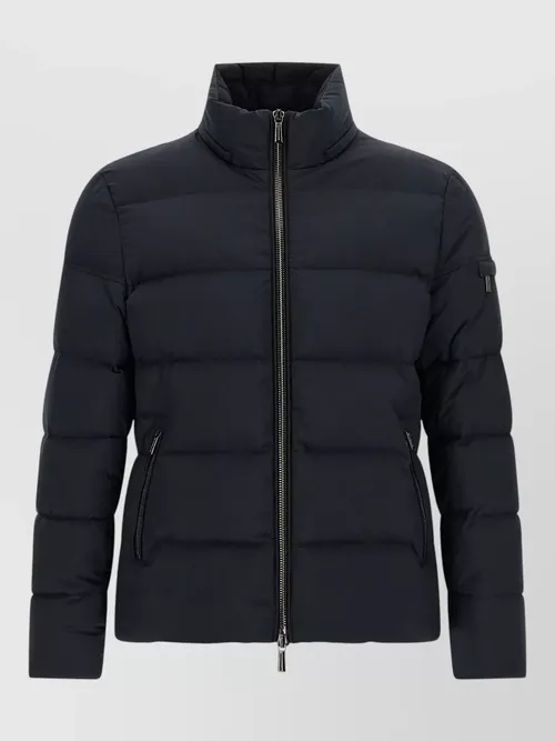 Moorer - brett acqua line hooded quilted bomber