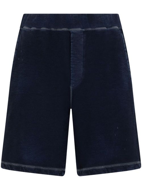 Logo-print cotton shorts - Blue