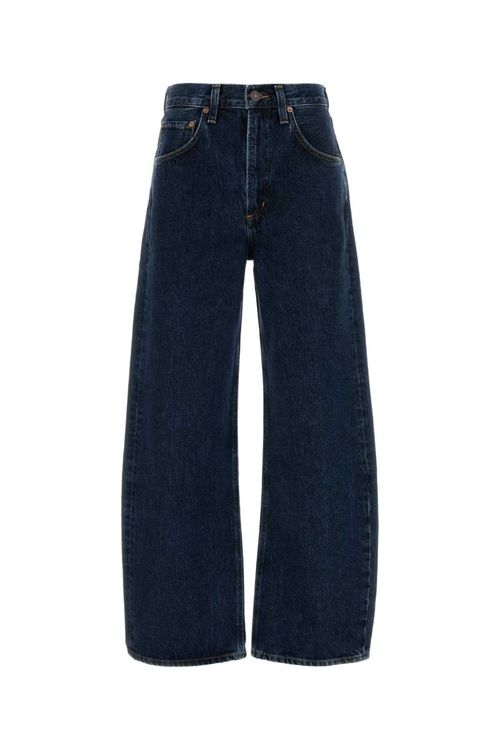 Dark Blue Denim Wide-leg Jeans