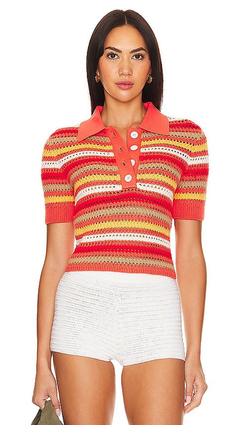 Lovers and Friends Lucia Polo Top in Red. - S also in