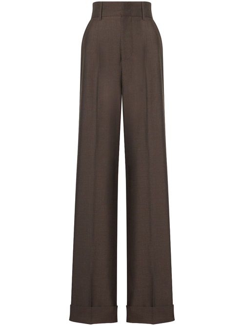 High-waist trousers - Brown