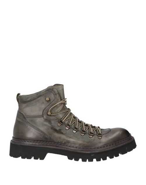 Man Ankle boots Military green Size 11 Leather