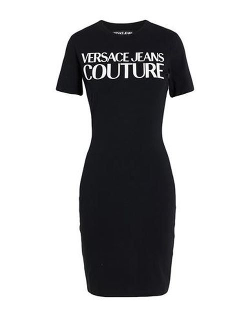Woman Mini dress Black Size L Cotton, Elastane