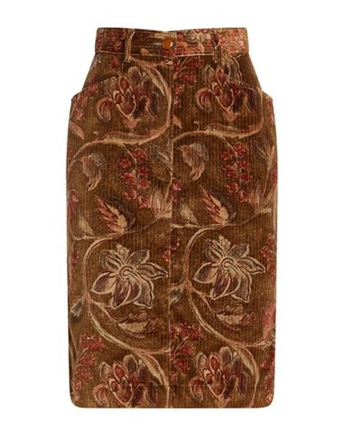 Woman Midi skirt Brown Size 4 Cotton