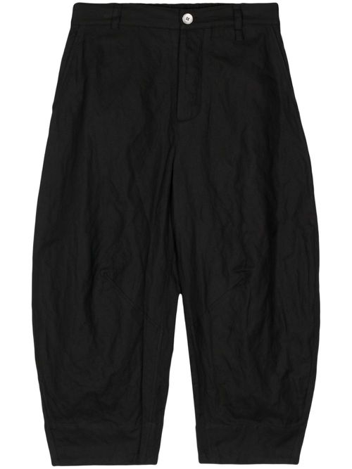 The Tinner cropped cotton trousers - Black