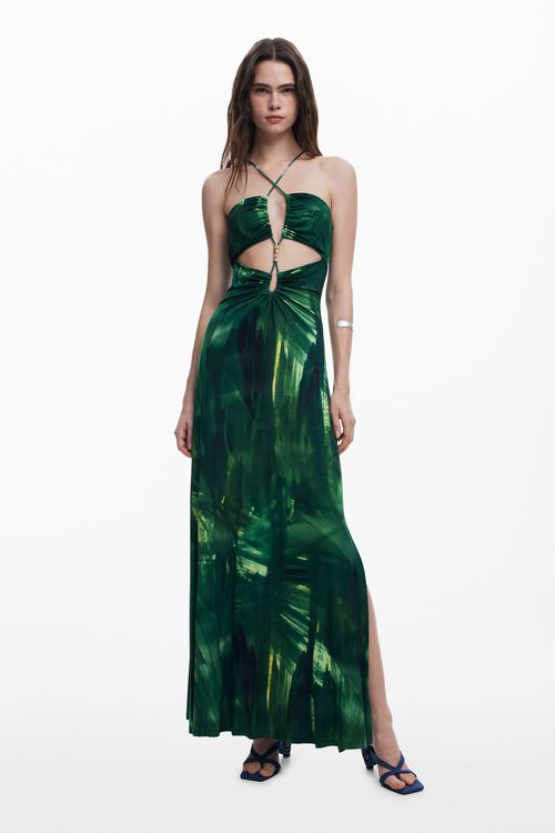 Cut-out neckline dress