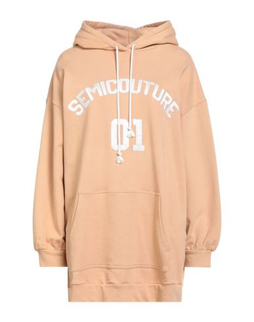 Woman Sweatshirt Sand Size 6 Cotton, Silk, Polyester