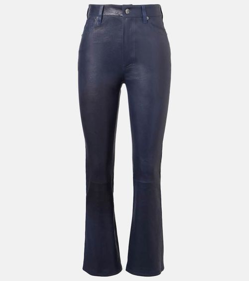 Reboot Crop leather bootcut pants