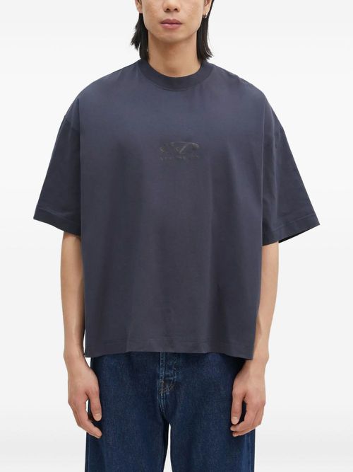 Logo-embroidered T-shirt - Blue