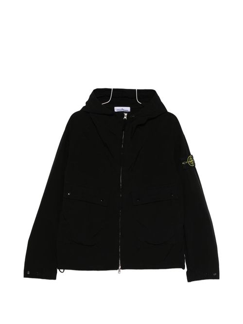 -Inspired Hooded Zip Jacket with Drawcord Hem & Flap Pockets