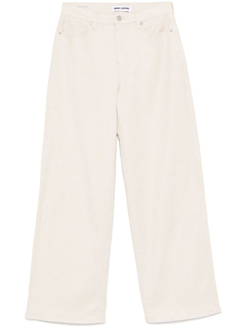 High-rise metallic-coating jeans - Neutrals