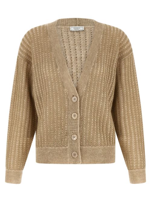Waffle Lamé Cardigan