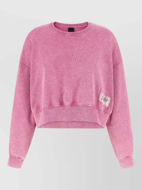 Pinko - lavacourt cropped crew neck sweatshirt patch