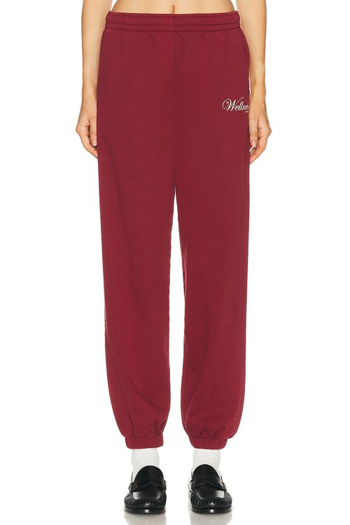 Sporty & Rich Soho Sweatpant in Merlot - Burgundy. S also in XS, M