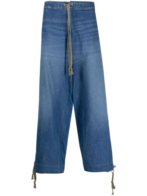 Hybrid loose-fit drawstring jeans - Blue