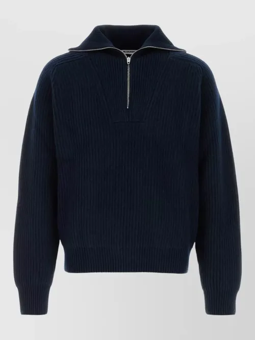 Jil Sander - wool polo shirt high collar long sleeve