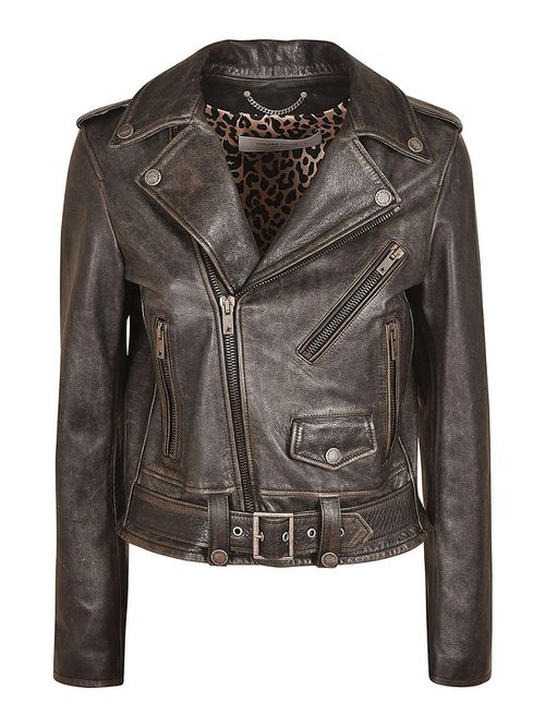Vintage effect leather jacket