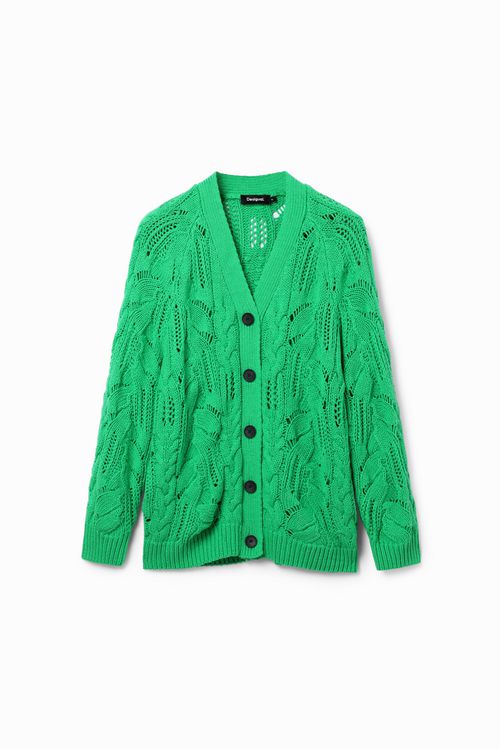 Oversize openwork cardigan