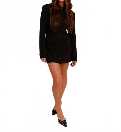 Cheri Blazer Mini Dress In Black