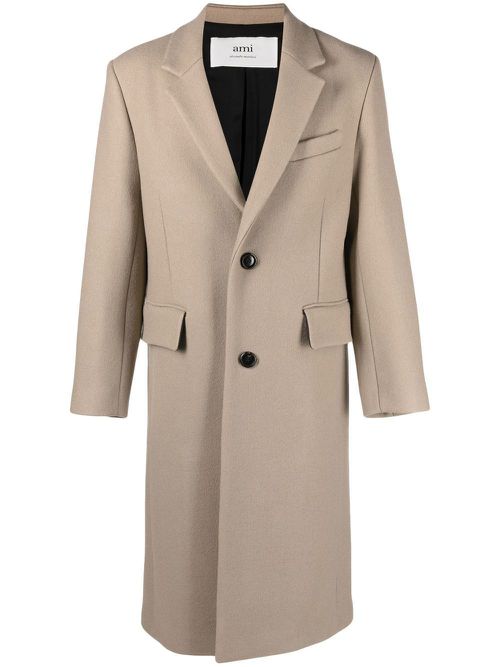 Single-breasted button coat - Neutrals