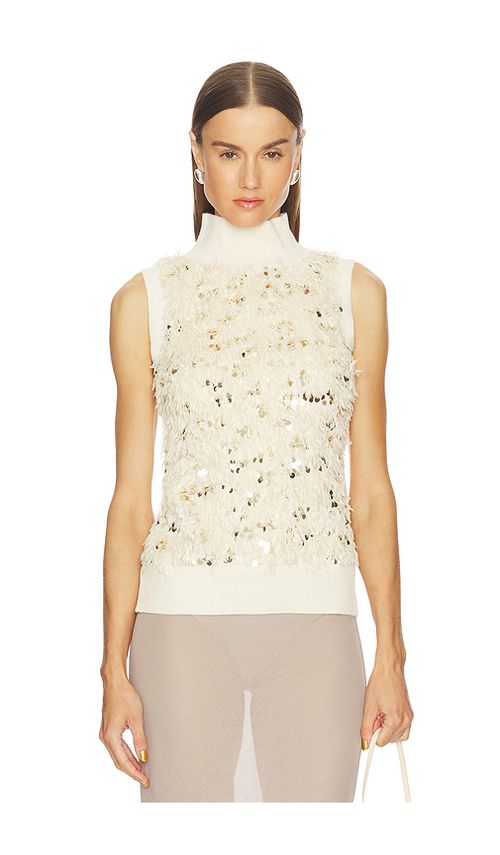 NONchalant Label Wila Top in Off White & Gold Sequins. XS also in L