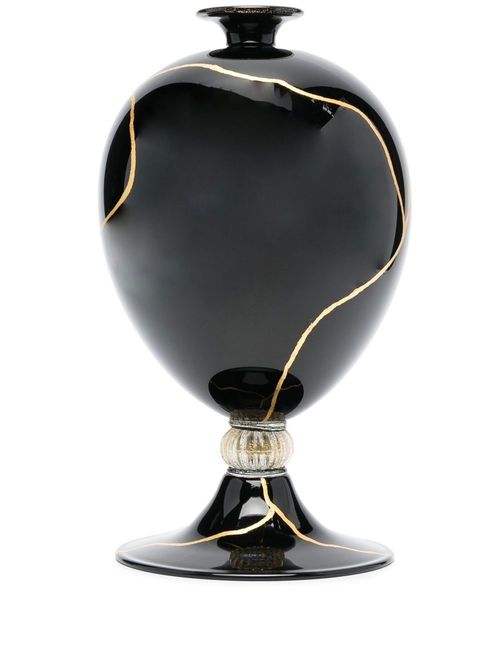 Circular ceramic vase - Black