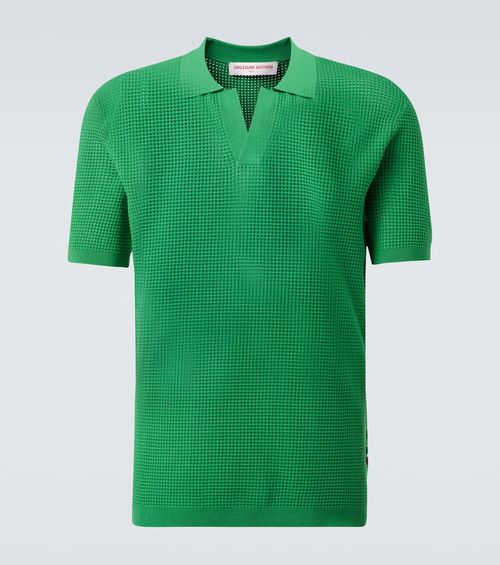 Roddy waffle-knit mesh polo shirt