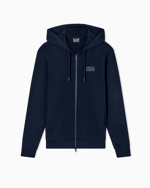 Logo Series cotton hooded, zip-up sweatshirt