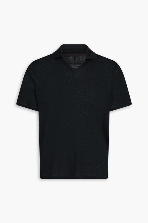Johnny linen polo shirt - Black - M