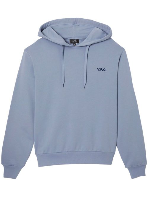 Logo-print hoodie - Blue