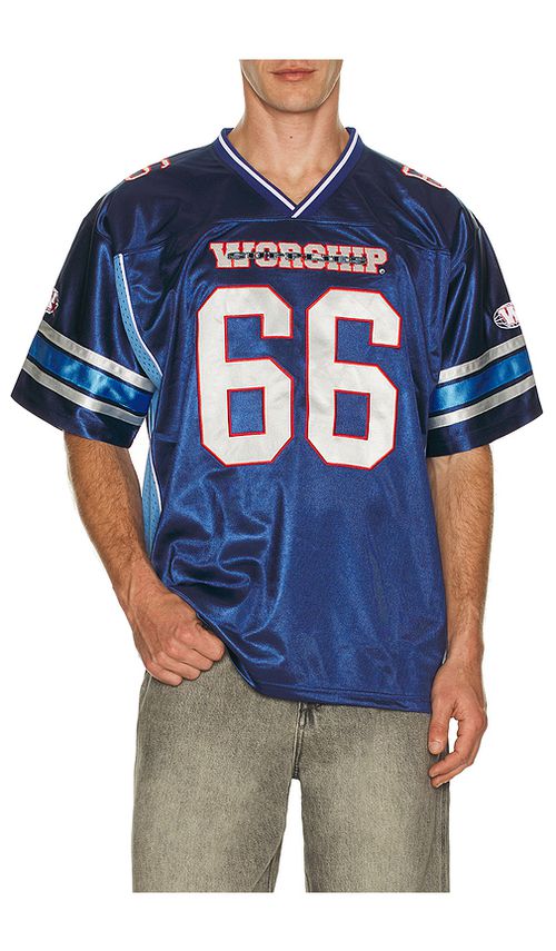 Worship Supplies Belter Mesh Jersey in Blue Depths. S also in L, M, XL/1X
