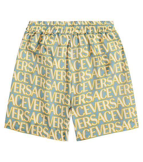 Logo silk twill shorts