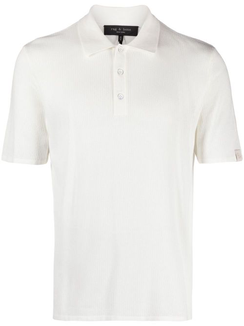 Harvey ribbed-knit polo shirt - White
