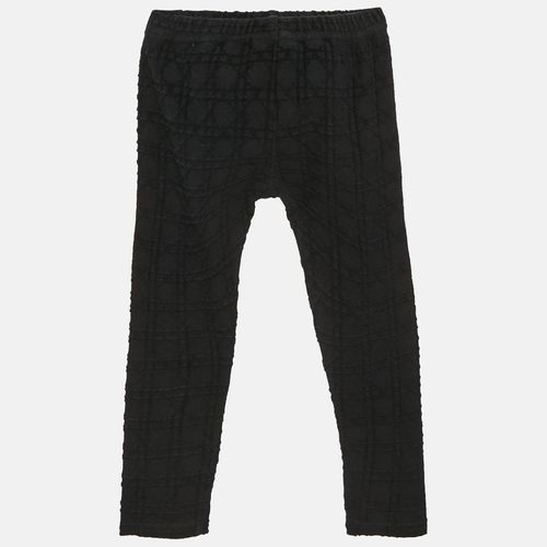 Baby Dior Black Cannage Embroidery Cotton Knit Pant
