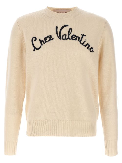 Logo-Embroidered Virgin Wool Cardigan — Beige