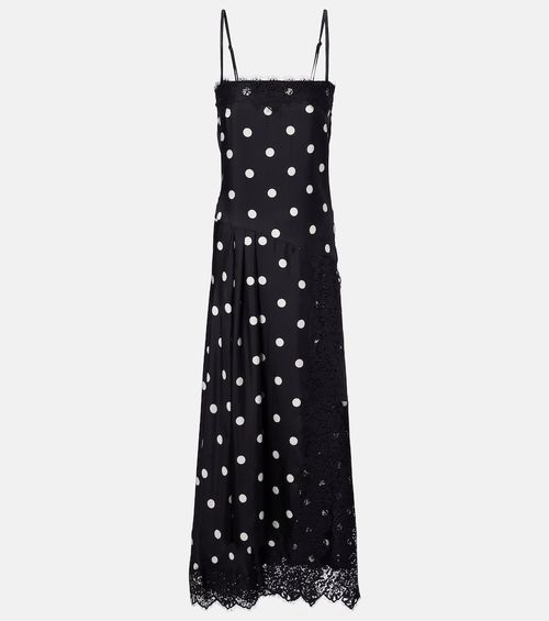 Capo polka-dot silk slip dress