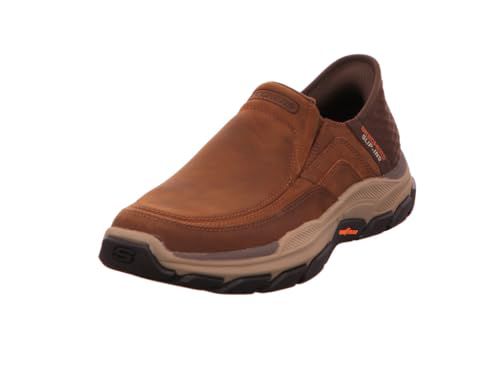 Skechers USA Men's Men's Respected-Elgin Hands Free Slip-in Moccasin, Brown, 