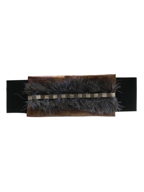 Fringe-detail belt - Brown