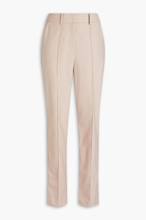 Wool-blend twill slim-leg pants