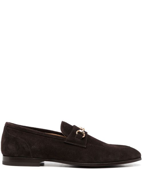 Buckle-detail suede loafers - Brown