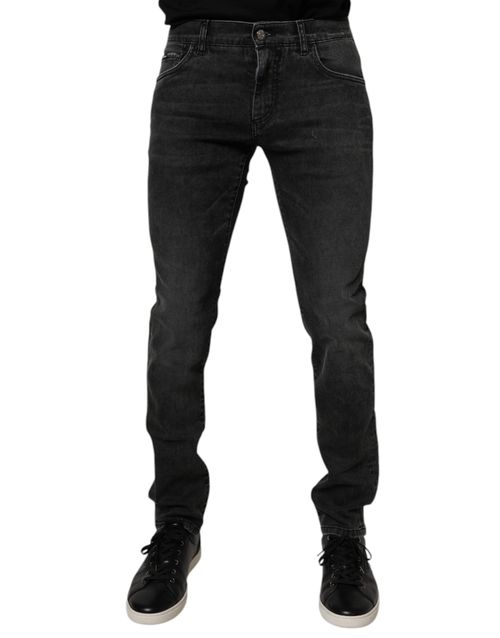 Cotton Stretch Skinny Jeans — Black