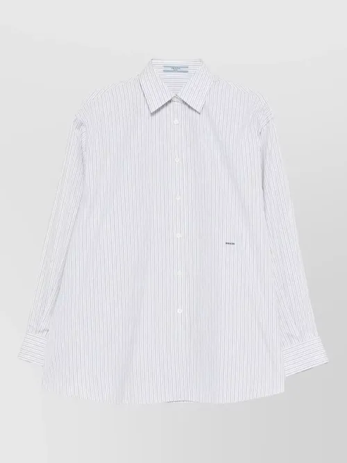 Prada - cotton poplin shirt double stripe design