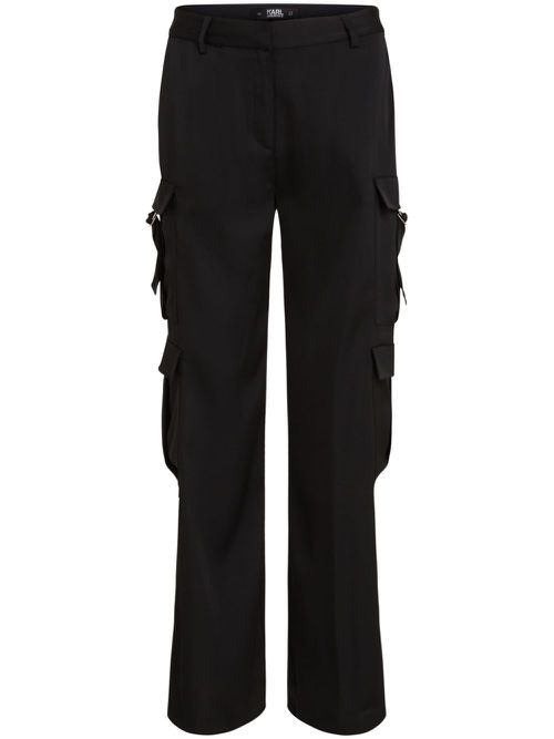 Satin-finish cargo trousers - Black