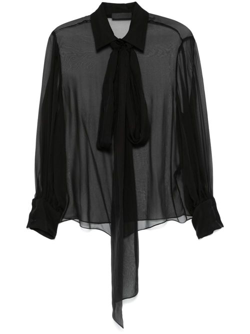 Scarf-detail shirt - Black