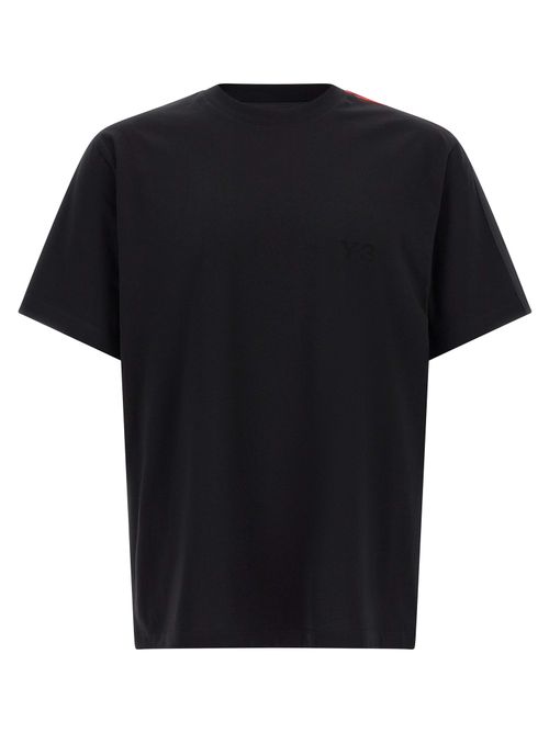 Gradient-Striped Cotton T-Shirt — Black
