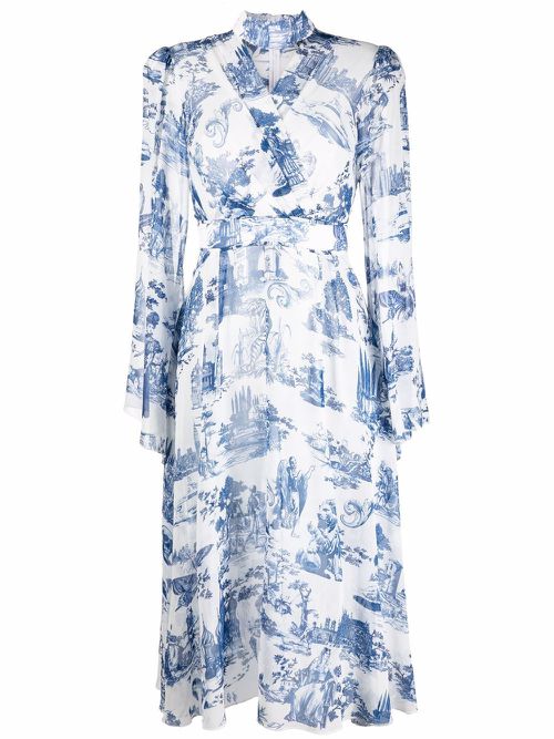 Georgette.Crystal silk dress - White